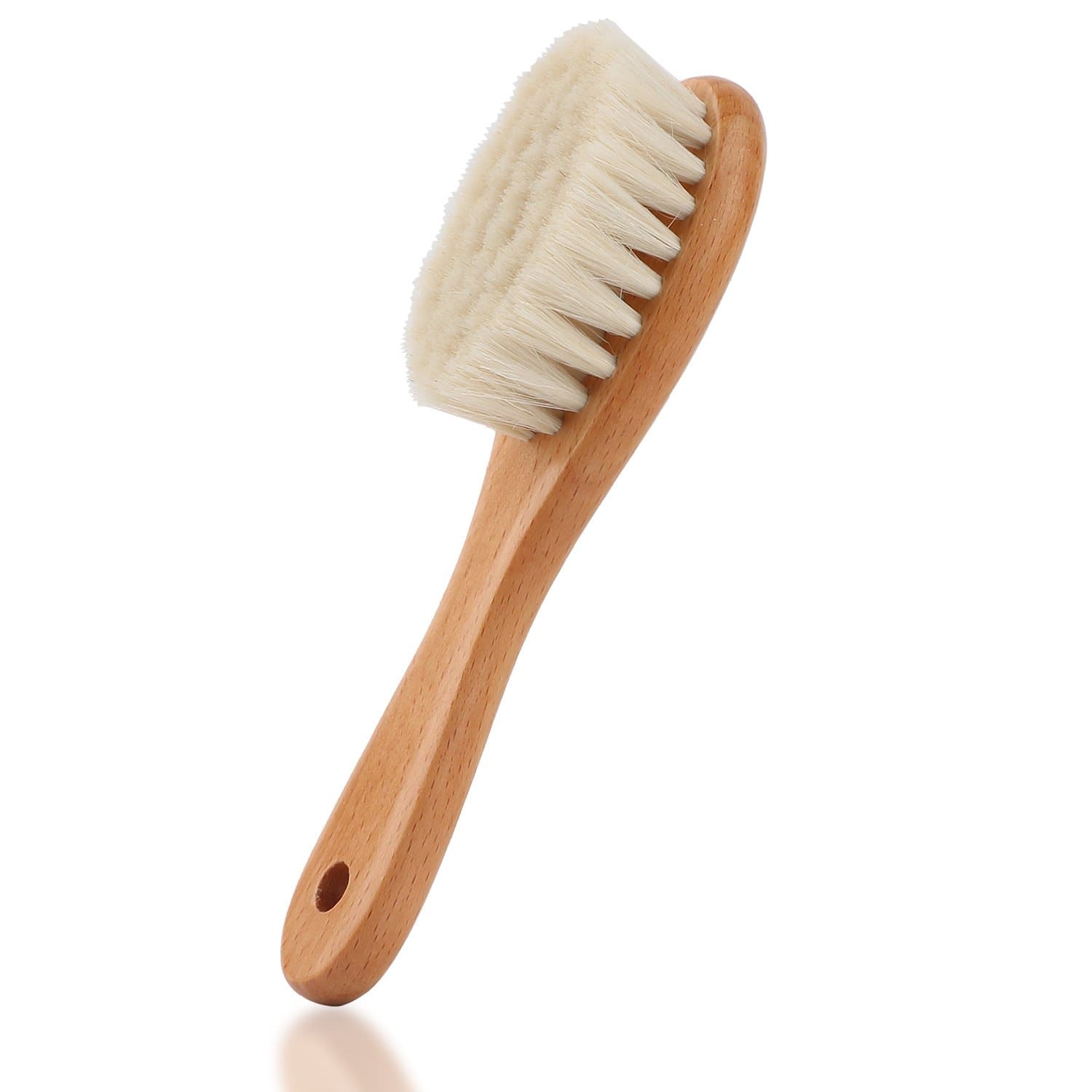 Baby Hair Brush with Wooden Handle and Super Soft Goat Bristles (Burlywood)