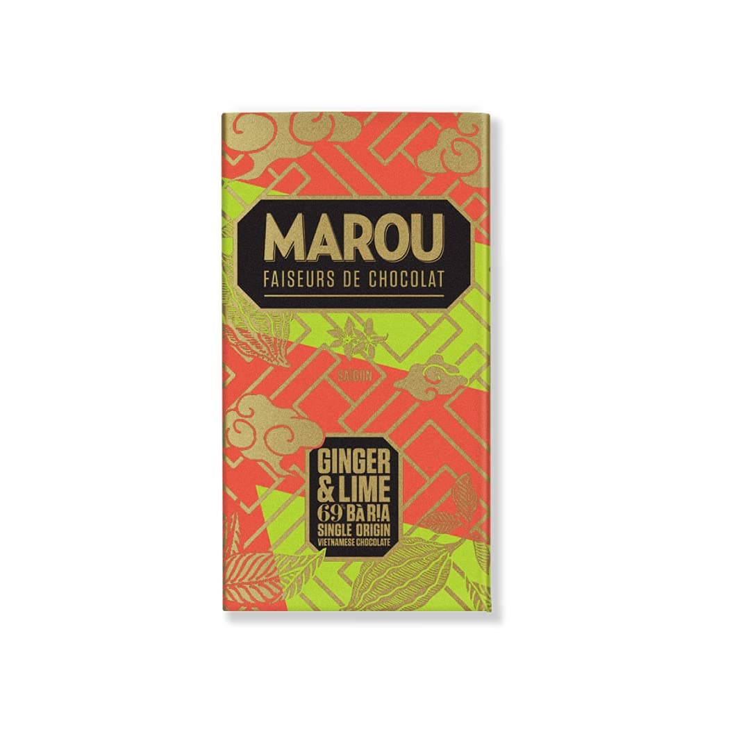 MAROU FAISEURS DE CHOCOLAT Ba Ria Ginger Lime Chocolate Bar, 2.8 OZ