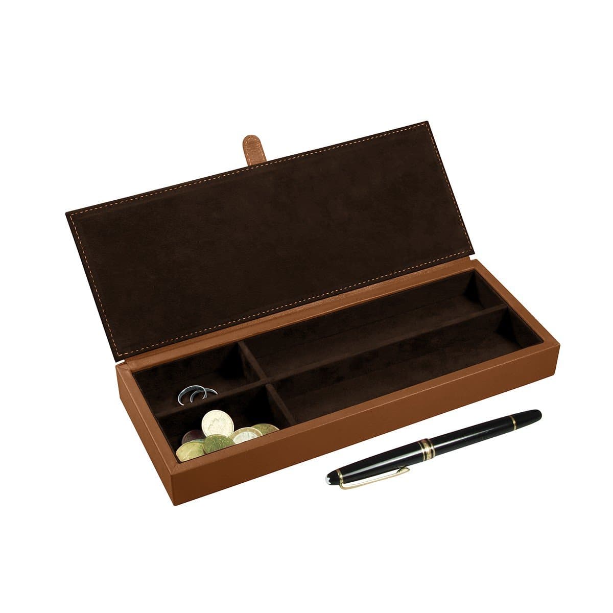Lucrin USA Smooth Leather Luxury Pen Case, Tan (OS2038_VCLS_CGC)