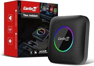 Carlinkit Tbox Ambient Android 13 Ai Box 8GB+128GB, 3-in-1 Wireless CarPlay Adapter with RGB Ambient Lighting & Snapdragon 6225, 4K Dual-Zone Car Entertainment System (Netflix/Shahid/Anghami)