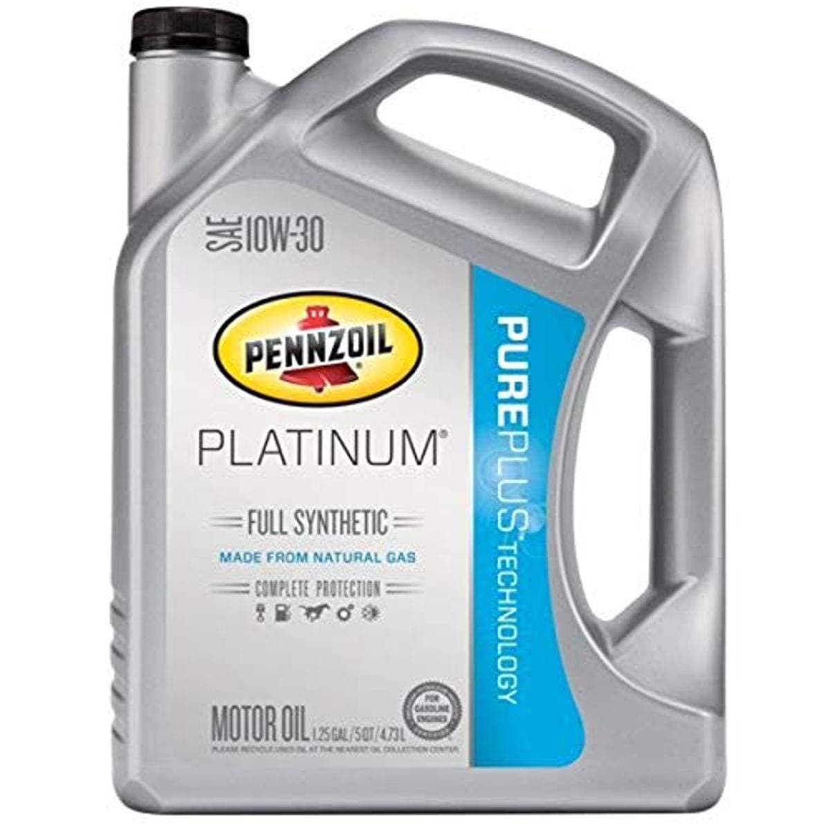 Pennzoil (550038321-3PK Platinum SAE 10W-30 Full Synthetic Motor Oil GF-5-5 Quart Jug, (Pack of 3)