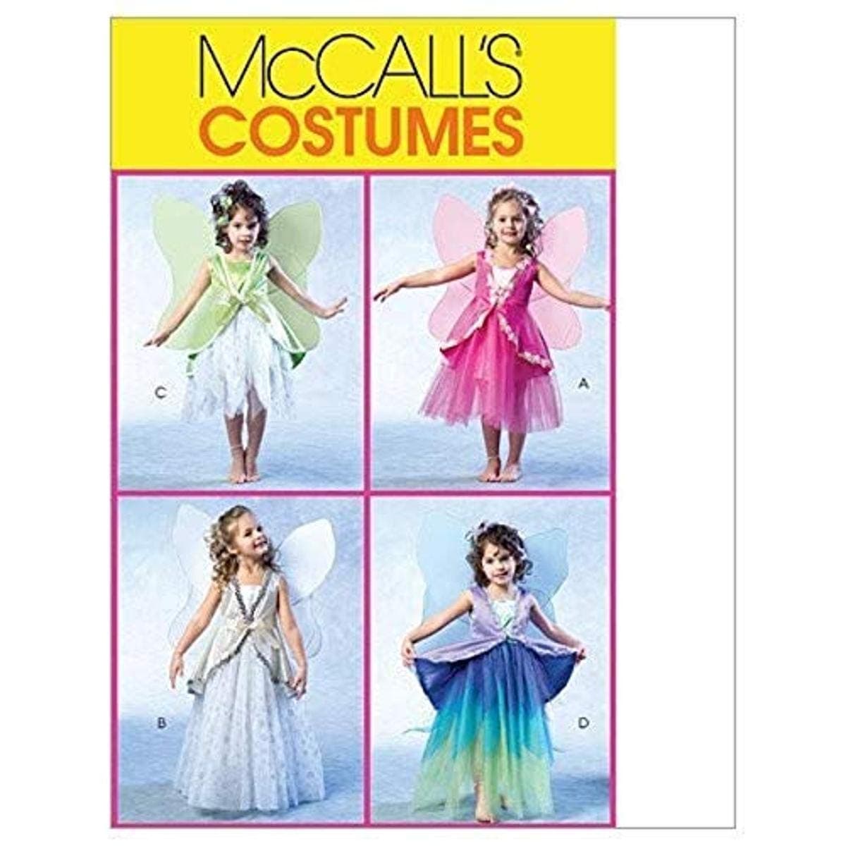 Patterns M4887 Children's/Girls' Fairy Costumes, Size CDD (2-3-4-5)