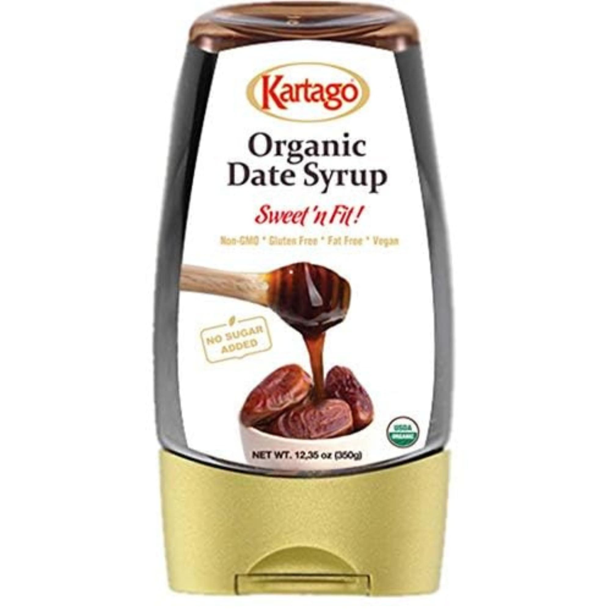 Date Syrup - Organic Date Syrup - Vegan, Kosher, Gluten Free, No Added Sugar - Healthy Natural Sweetener, from Kartago - 12.35 oz Bottle (1-Pack)