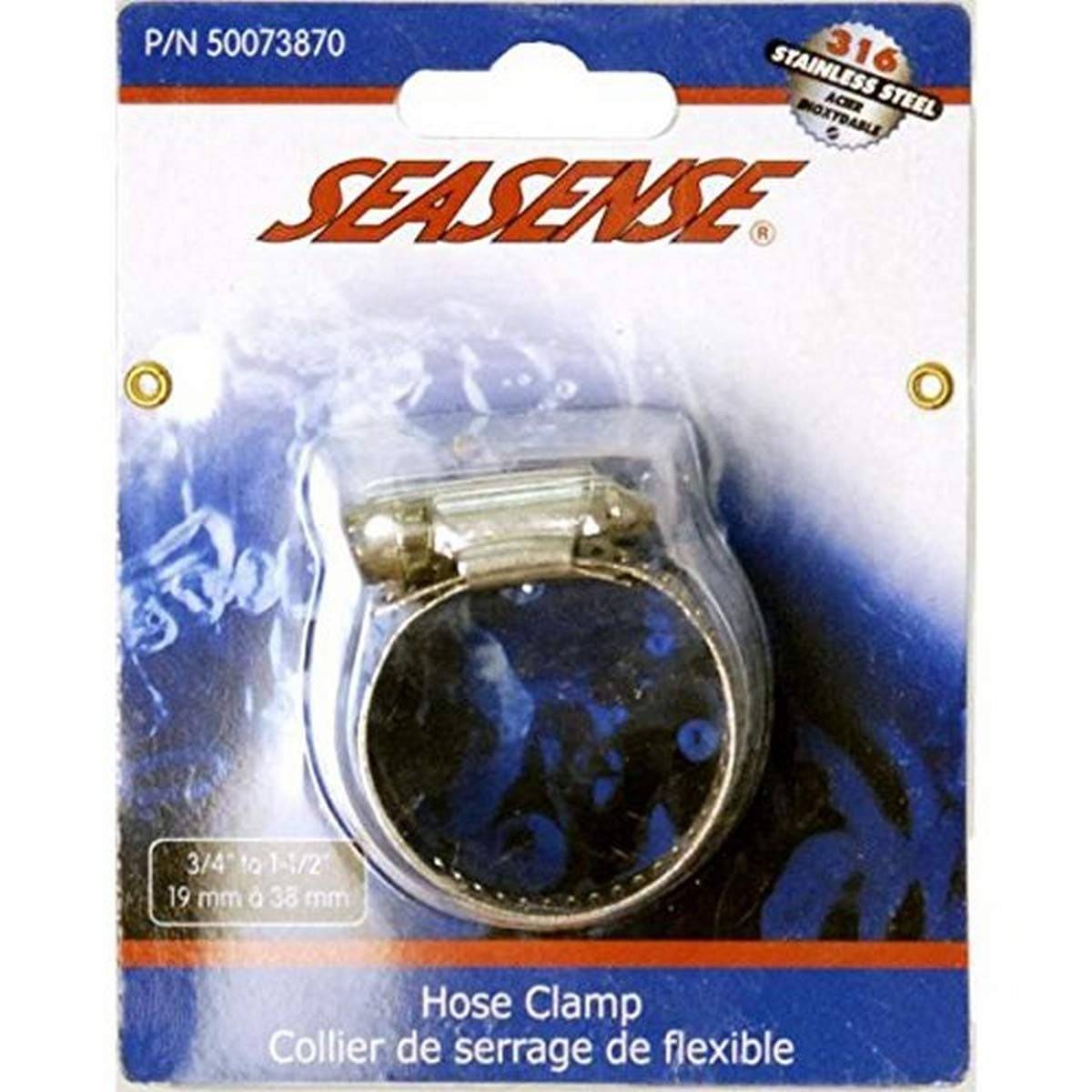 SeaSense Stainless Steel Hose Clamp (Diameter- 0.75- Inch)