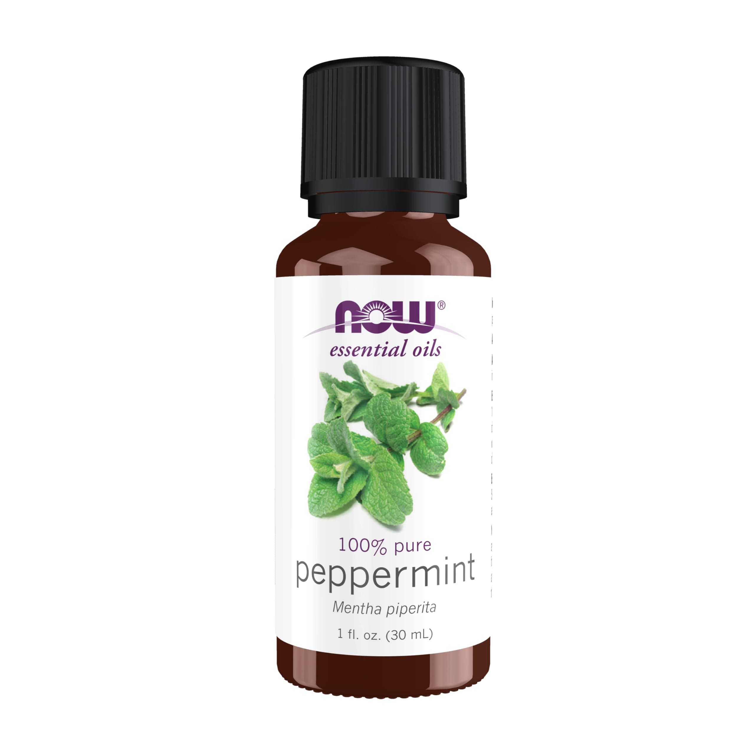 NOW Essential Oils, Peppermint Oil, Invigorating Aromatherapy Scent, Steam Distilled, 100% Pure, Vegan, Child Resistant Cap, 1-Ounce