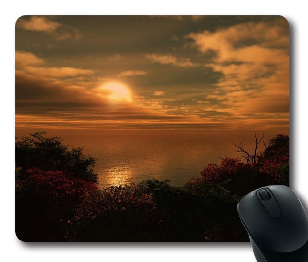 The Sun Goes Down 3D Gaming Mouse Pad Personalized Hot Oblong Shaped Mouse Mat Design Natural Eco Rubber Durable Computer Desk Stationery Accessories Mouse Pads For Gift - Support Wired Wireless or Bluetooth Mouse