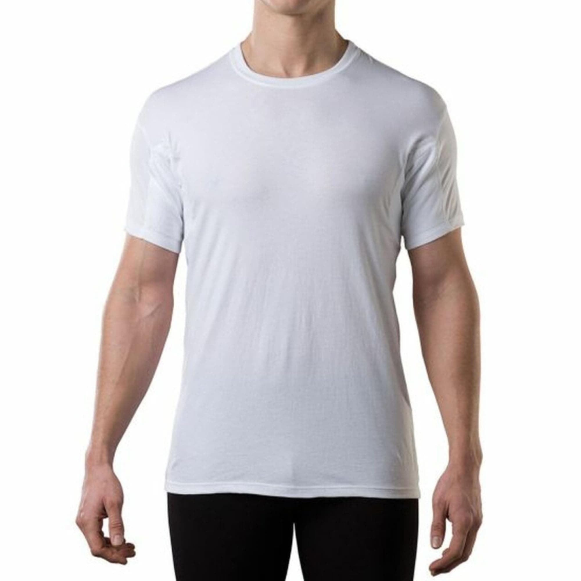 Men's Sweatproof Undershirt | Cotton Crew Neck | Original Fit | with Sweat Pads