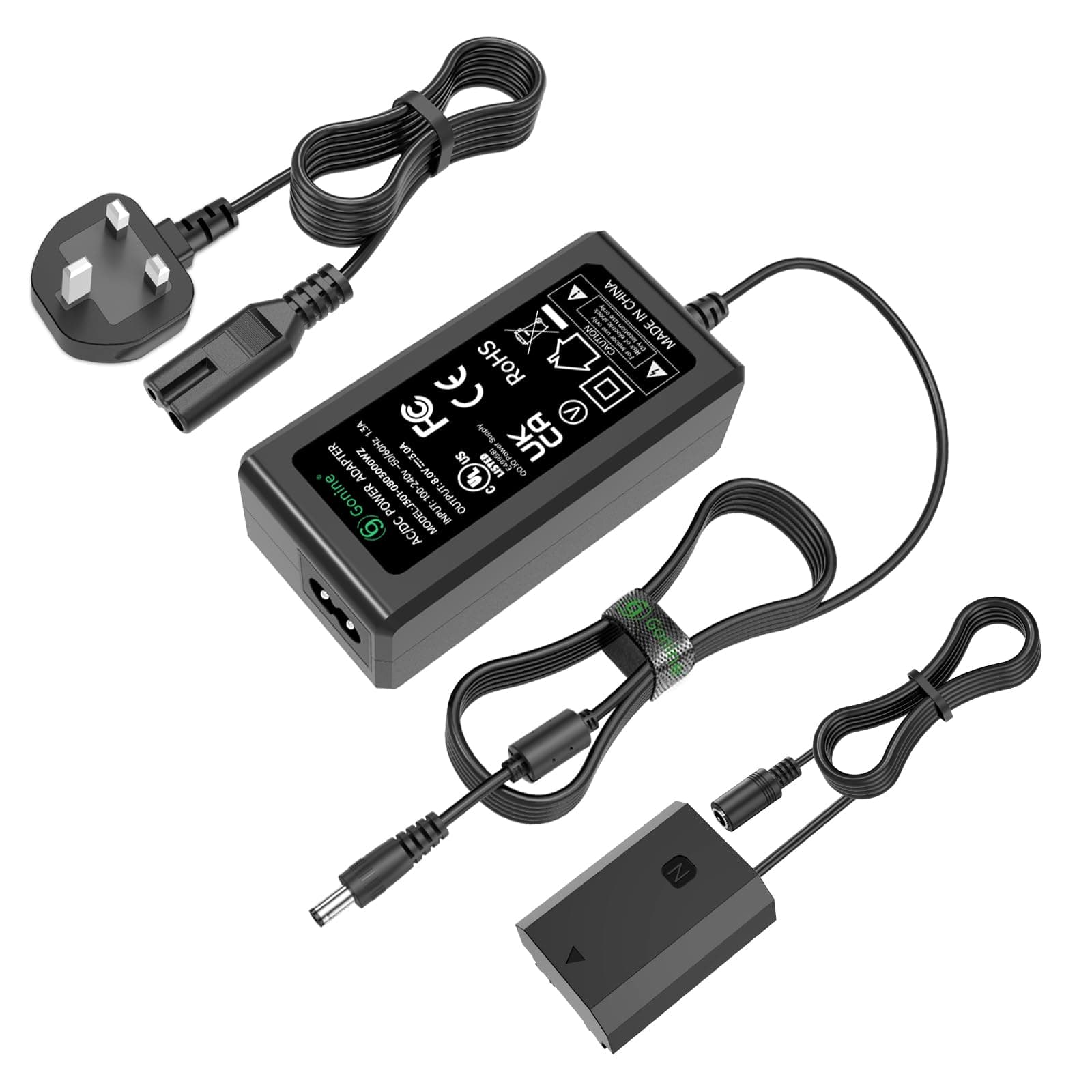 NP-FZ100 A7III A7IV Dummy Battery Power Supply Adapter Kit for Sony A7 III, A7 IV, A7S III, A7R III, A7R IV, A7R V, A7C, A1, A9, A9 II, A6600, A6700, FX3, FX30, ZV-E1 ZV-E10 II Cameras