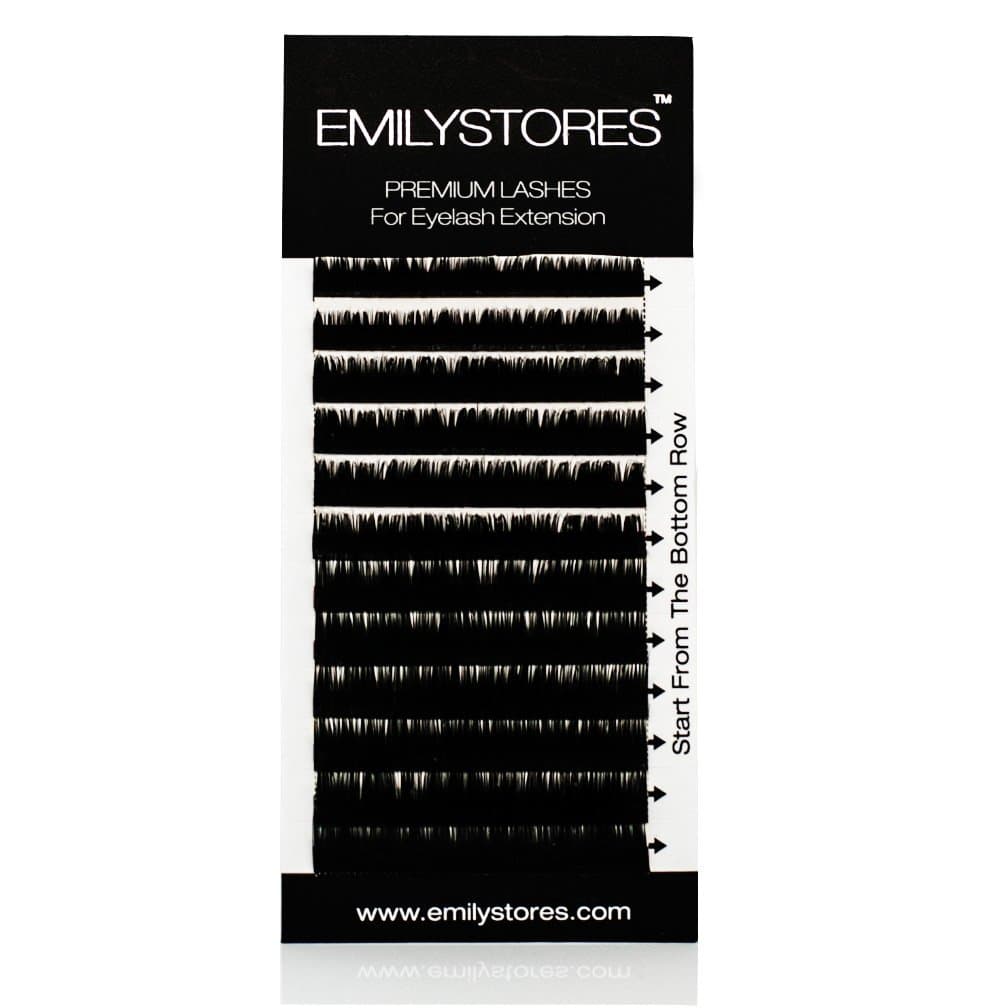 EMILYSTORES Eyelash Extensions 100% Real Siberian Mink Fur Lashes J Curl Mixed Size 8mm 9mm 10mm 12mm 14mm Long Assort Mixed In One Tray