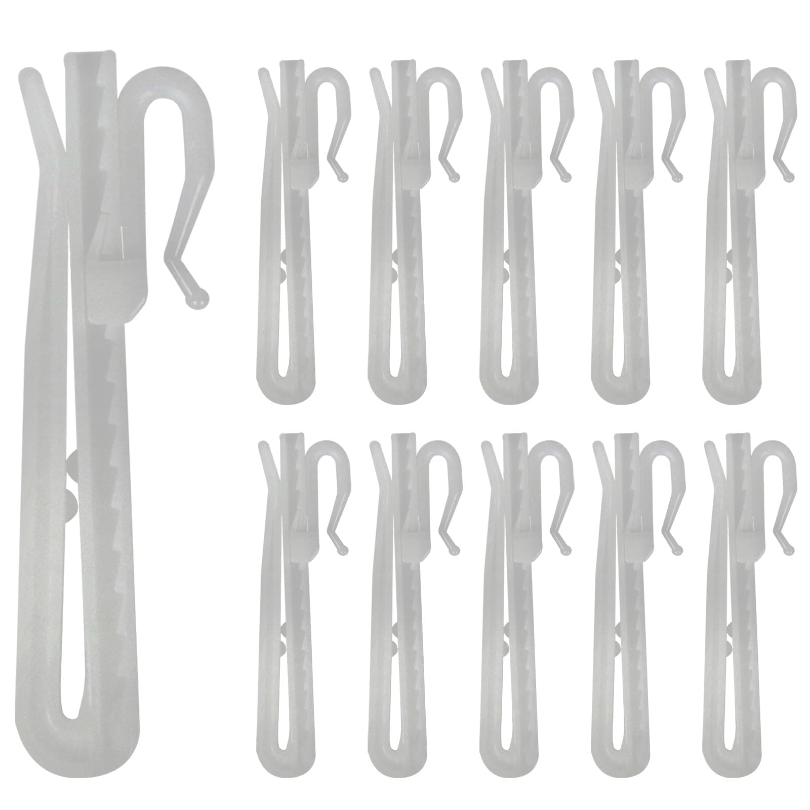 50 PCS Plastic Curtain Hooks, Adjustable Pinch Pleat Hooks With Ratchet System for Pleated Curtains and Drapery (85mm)