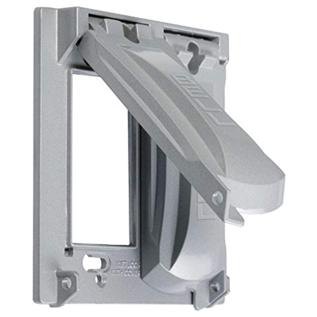 Hubbell-Bell MX2050S Two Gang Two Device Flat Metal Weatherproof Receptacle Cover, Grey