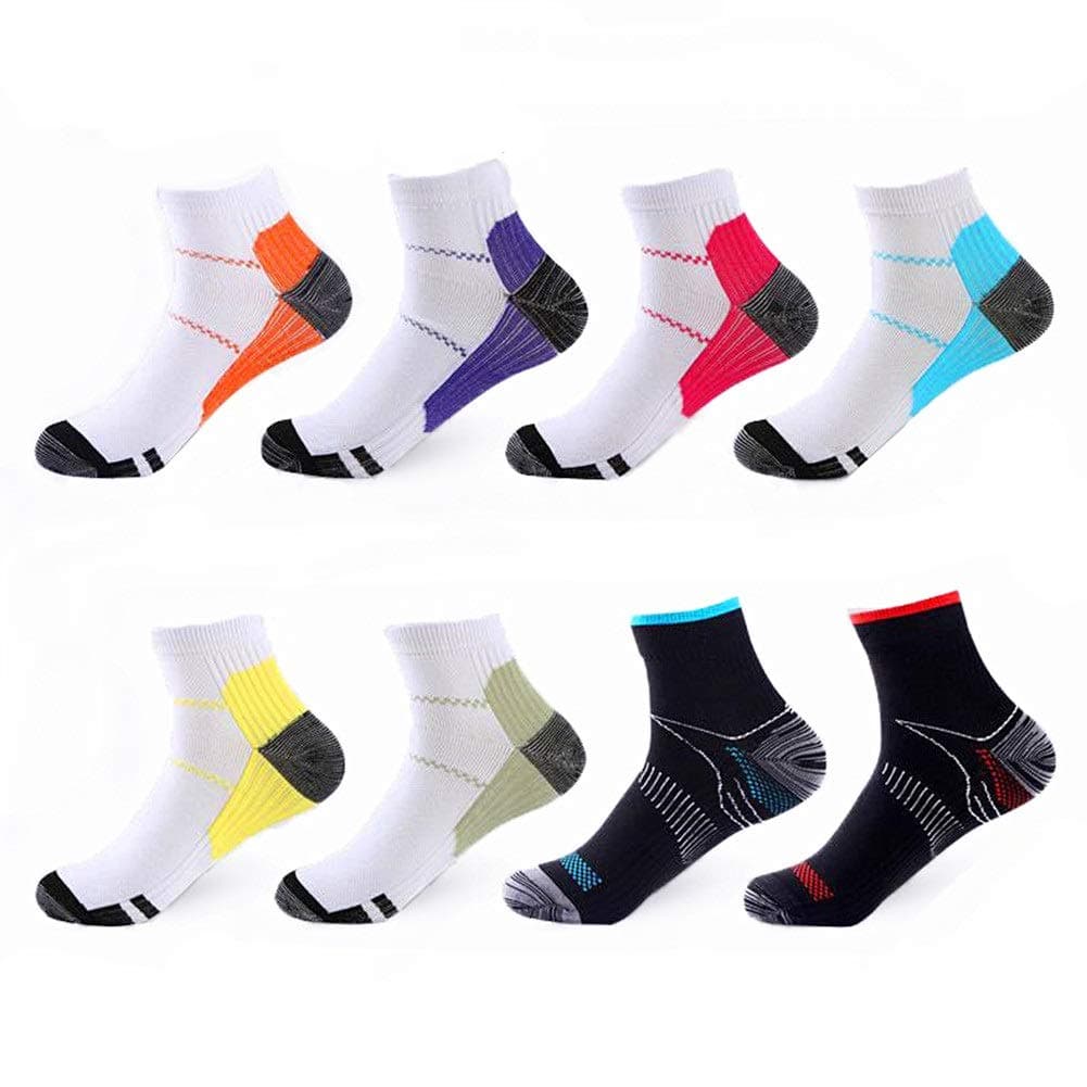 Compression Socks 8 Pairs, 15-20 mmhg Best Foot Athletic Medical for Men & Women, Gym Sport Arch Support Plantar Fasciitis Low Cut Running, Suitable for Flight, Travel, Nurses, Hiking, (L/XL)