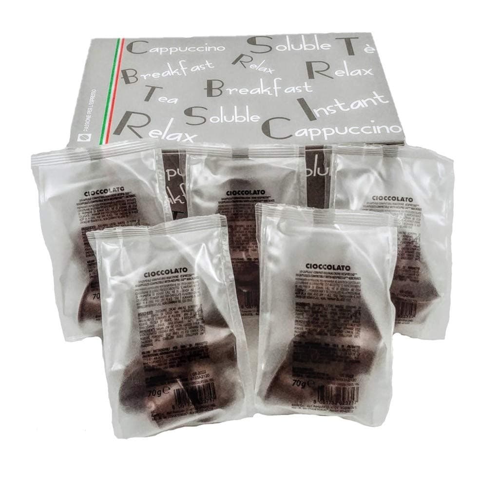 Bonini Hot Chocolate Coffee Pods100% Italian coffee (Smooth and Creamy) (Pack of 5, Total 50 Pods)