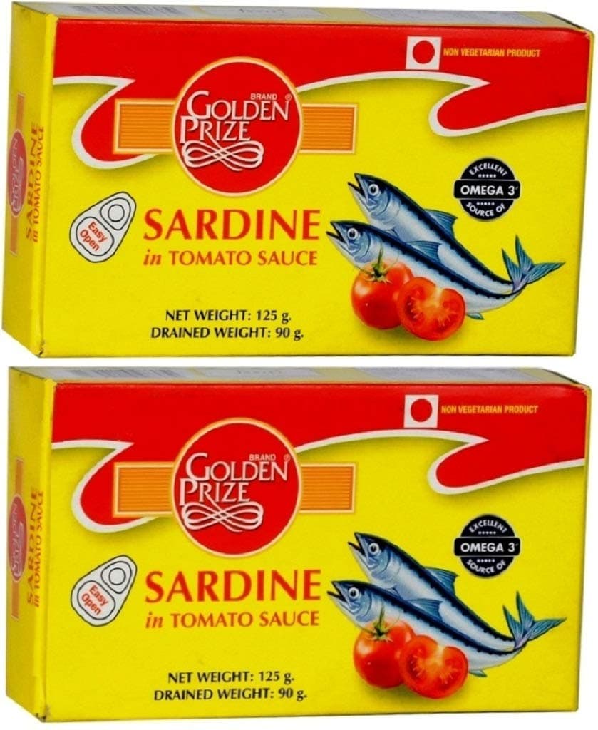 - Golden Prize Canned Sardine in Tomato Sauce, 125g (Pack of 2)