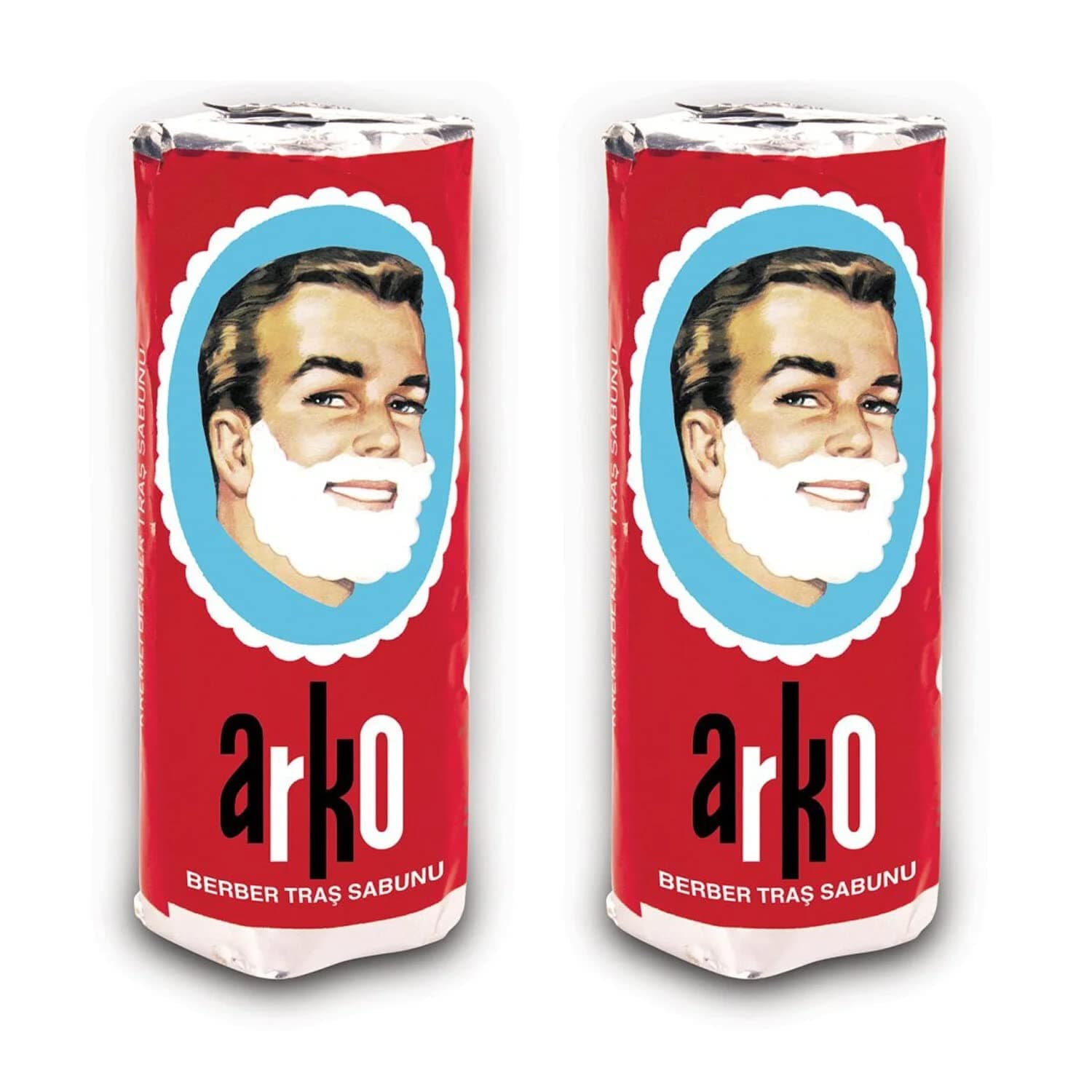 Arko Shaving Soap Stick, White, Pack of 2, 75g each