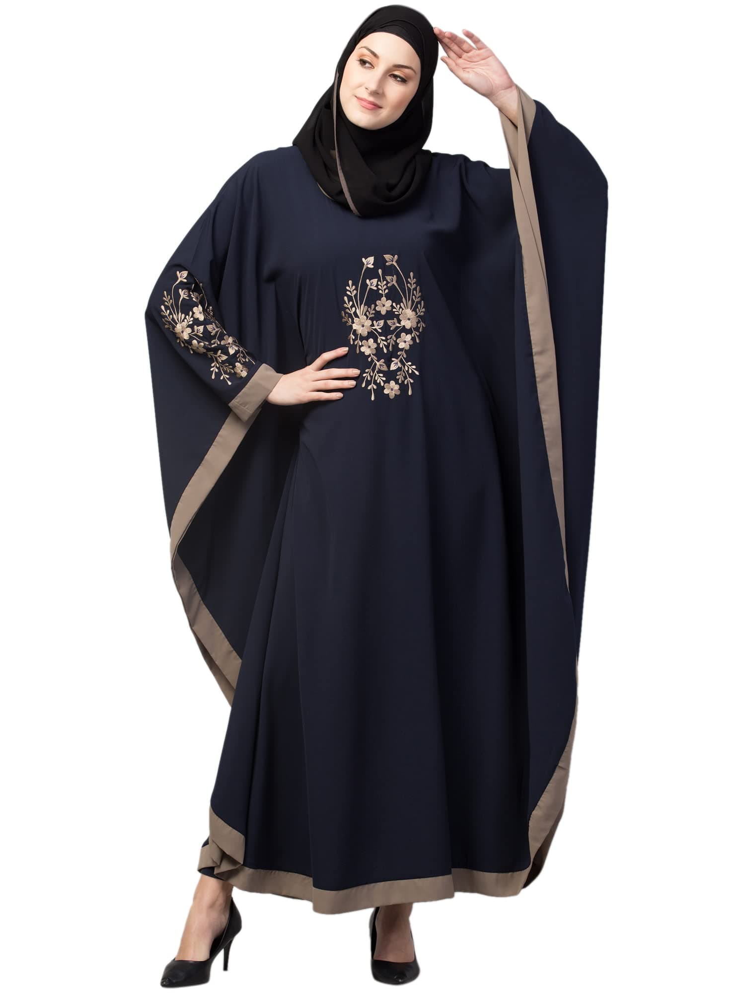 Women style latest embroidered Simple abaya kaftan
