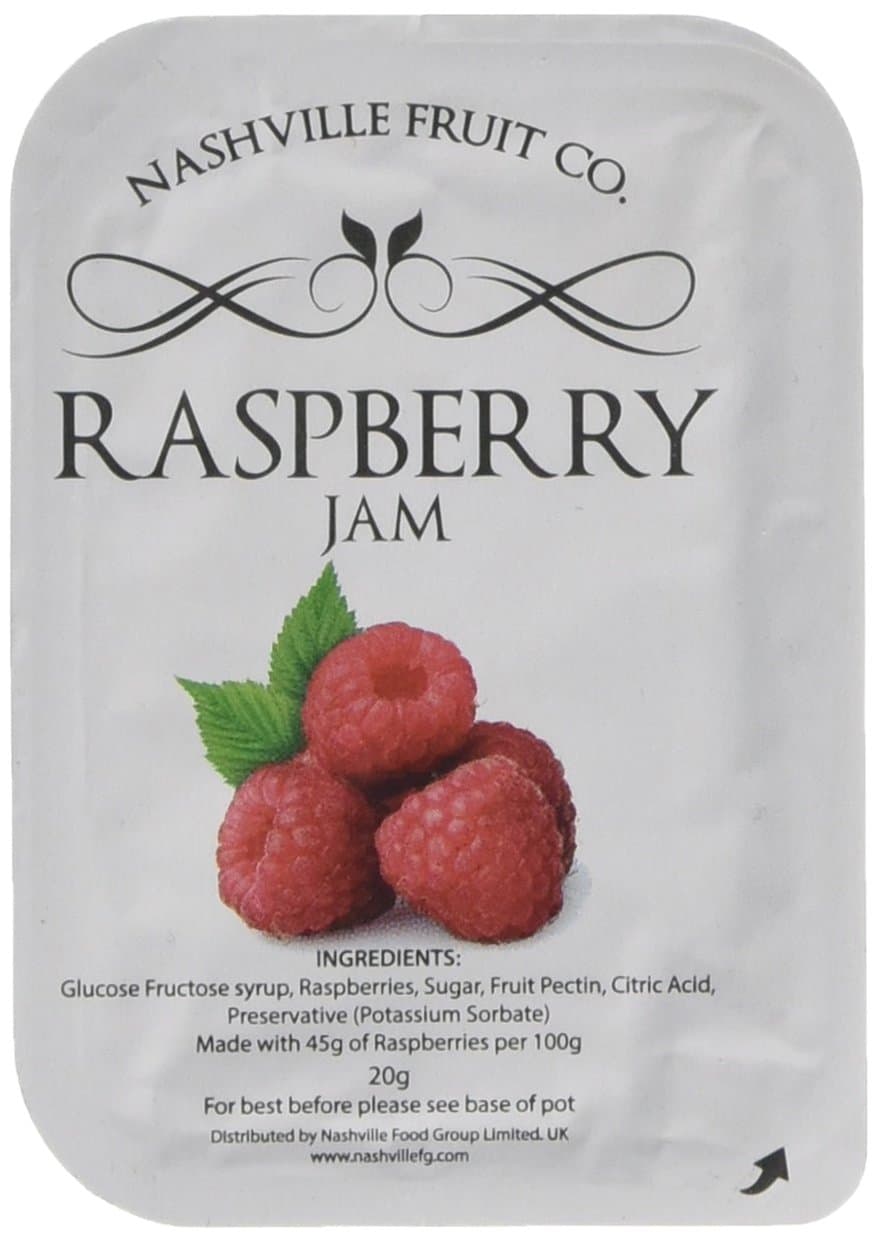 Nashville Fruit Co Raspberry Jam portions (45% Fruit) 112 x 20g