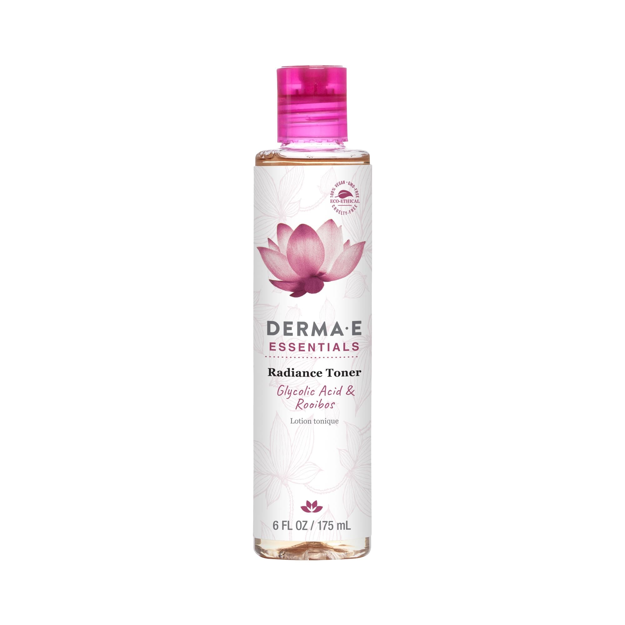 DERMA E Radiance Toner with Gycolic Acid and Rosehip Extract, 6 Fl Oz