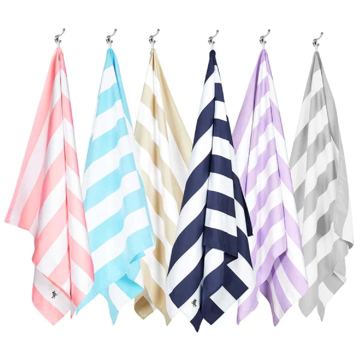 Dock & Bay Beach Towel - Quick Dry, Sand Free - Compact, Lightweight - 100% Recycled - Includes Bag - Cabana - Set of 6 - Extra Large (200x90cm, 78x35)