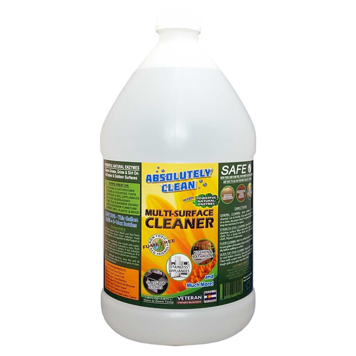 Absolutely Clean® Multi-Surface Home Cleaner - Powerful, Natural Enzymes Make Cleaning Easy - Kid & Pet Friendly - Made in the Colorado