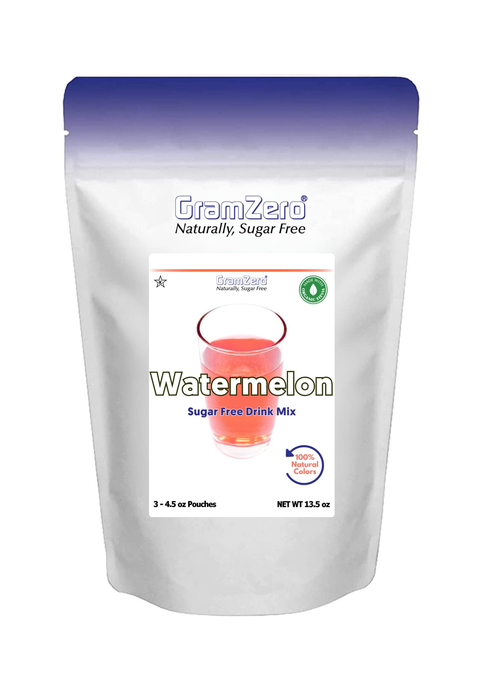 GramZero Watermelon Zero Calorie Sugar Free Drink Blend Ideal for Teas Sweetened Stevia