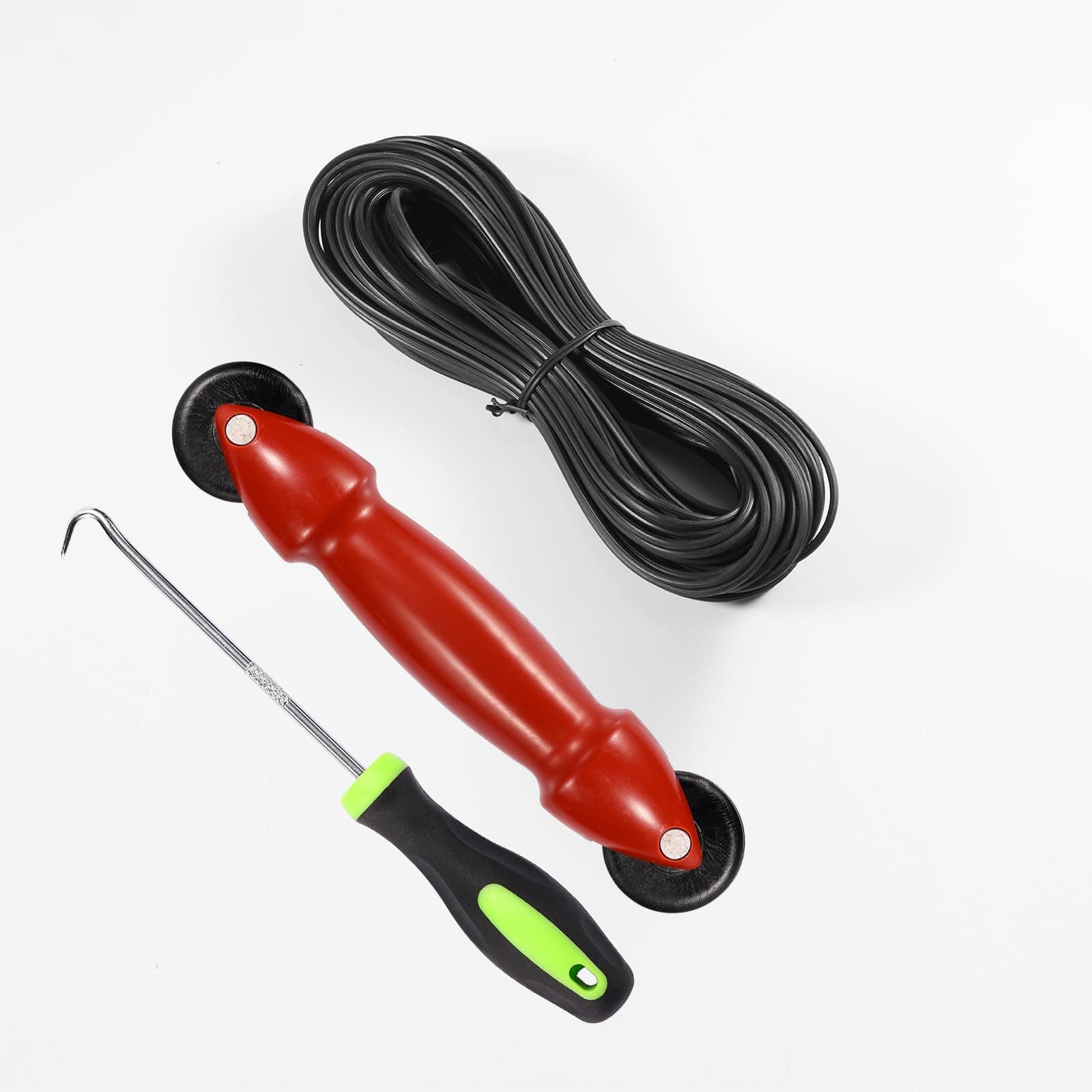 FLYZZZ Window Screen Repair Kit with 0.125" x 100' Window Screen Retainer Spline, Window Screen Tool Roller Tool and Screen Spline Hook