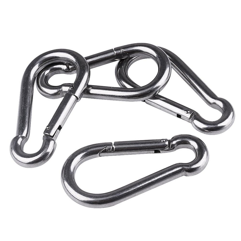 GTHERStainless Steel Carabiner, Spring Snap Hook Clip Keychain,M5 M6 M8 Hooks Medium Large Small for Gym Garage Keychain Dog Leash Backpacks Etc