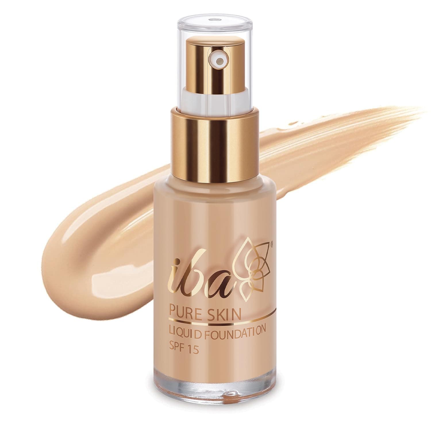 Pure Skin Liquid Foundation - Natural Beige, 30ml | Full Coverage | Long Lasting | Lightweight | Oil Free Dewy Finish | SPF 15 | Halal Certified & Vegan Makeup