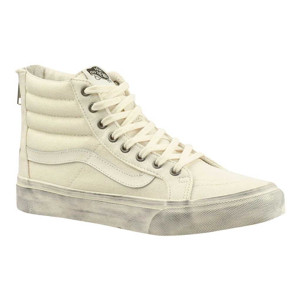 Vans Unisex SK8-Hi Slim Zip (Overwashed) Blanc de Blanc (Men's 5, Women's 6.5 Medium)