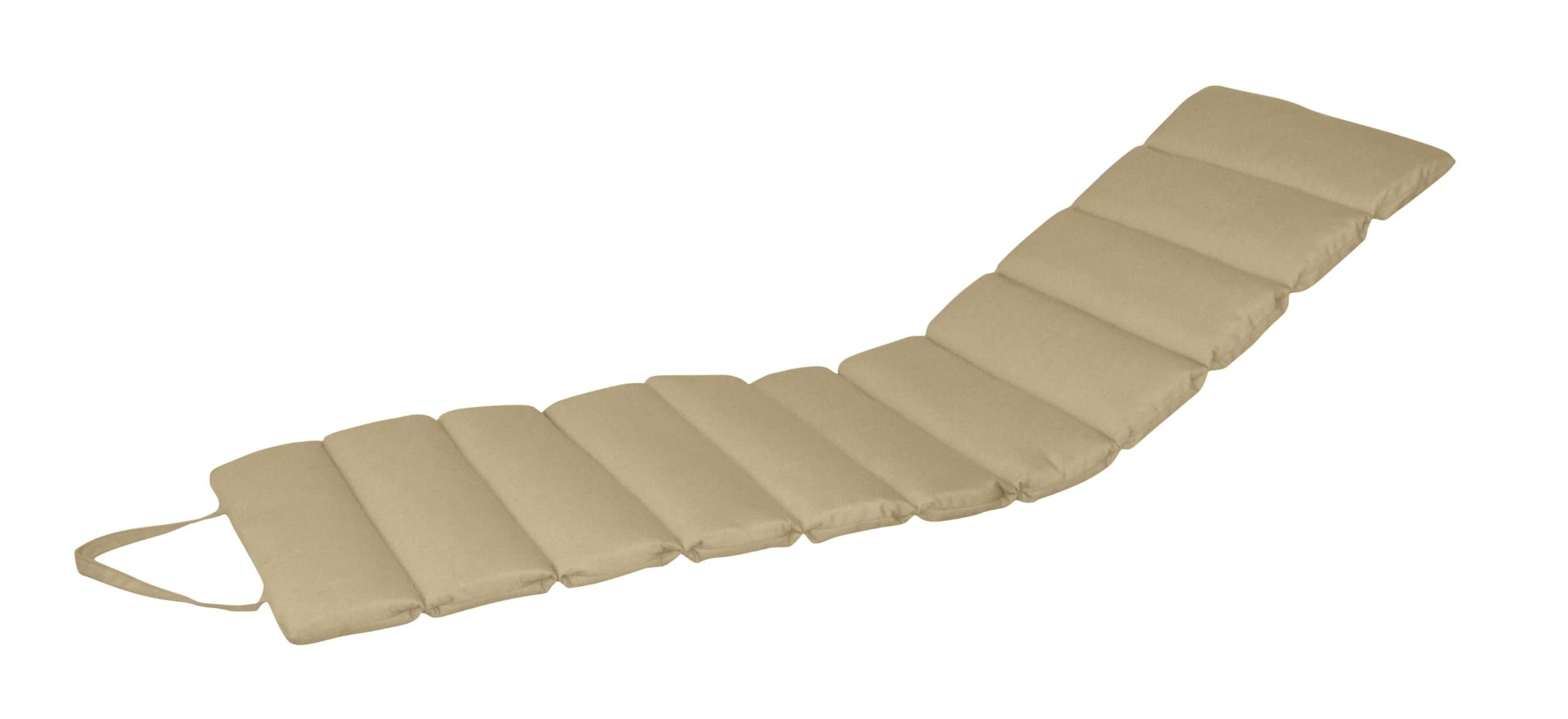 Indoor/Outdoor Roll-Up Channel Chaise Cushion, Mushroom