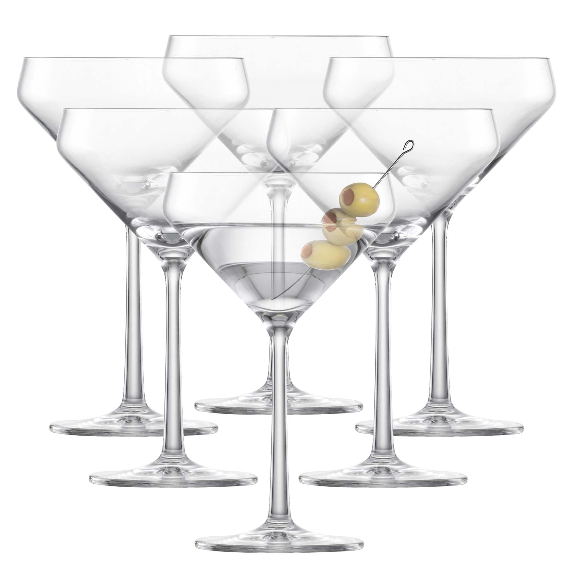 Zwiesel Glas Schott Tritan Crystal Pure Barware Collection Martini Cocktail Glass, 6 Count (Pack of 1)