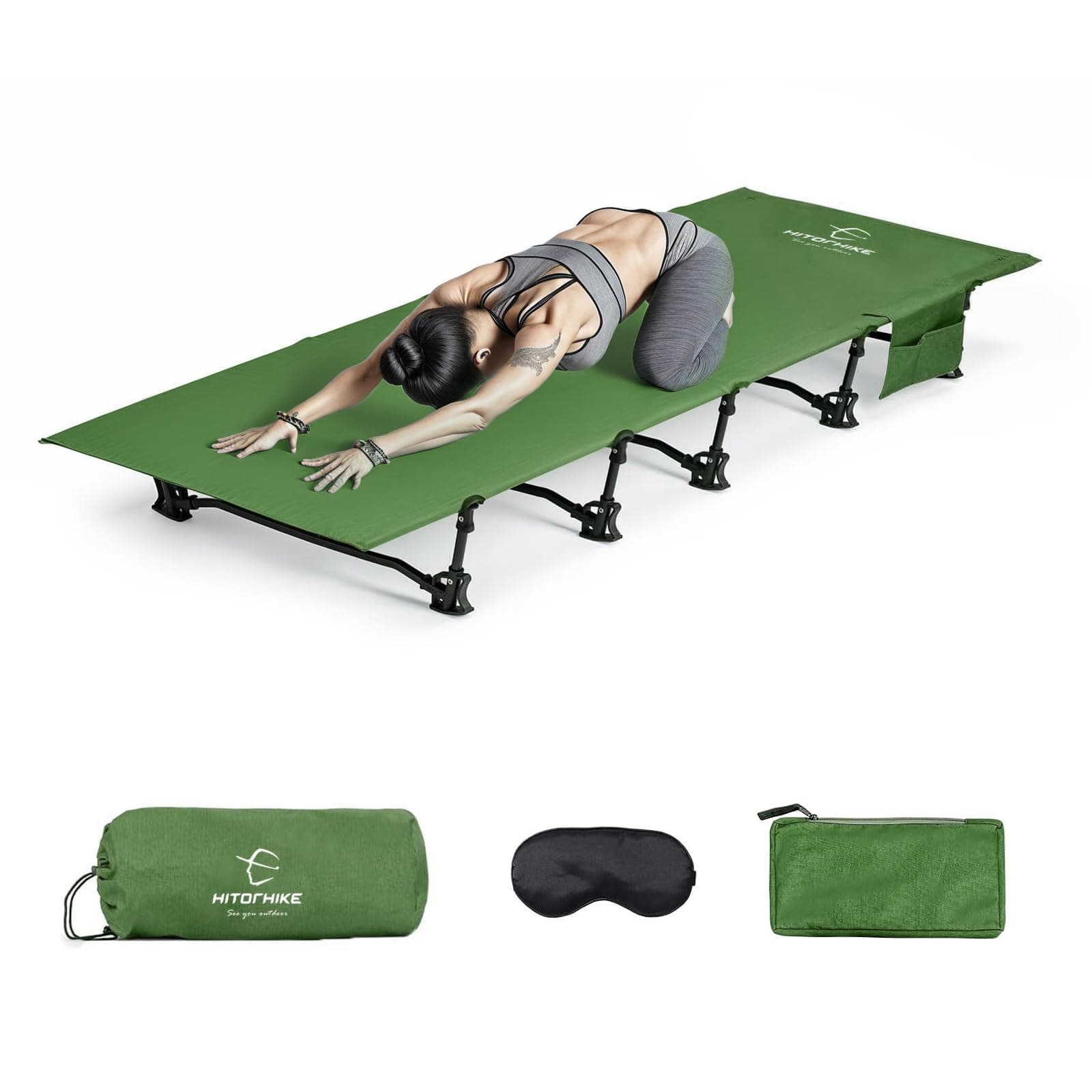 HITORHIKE Camping Cot Compact Folding Cot Bed for Outdoor Backpacking Camping Cot Bed