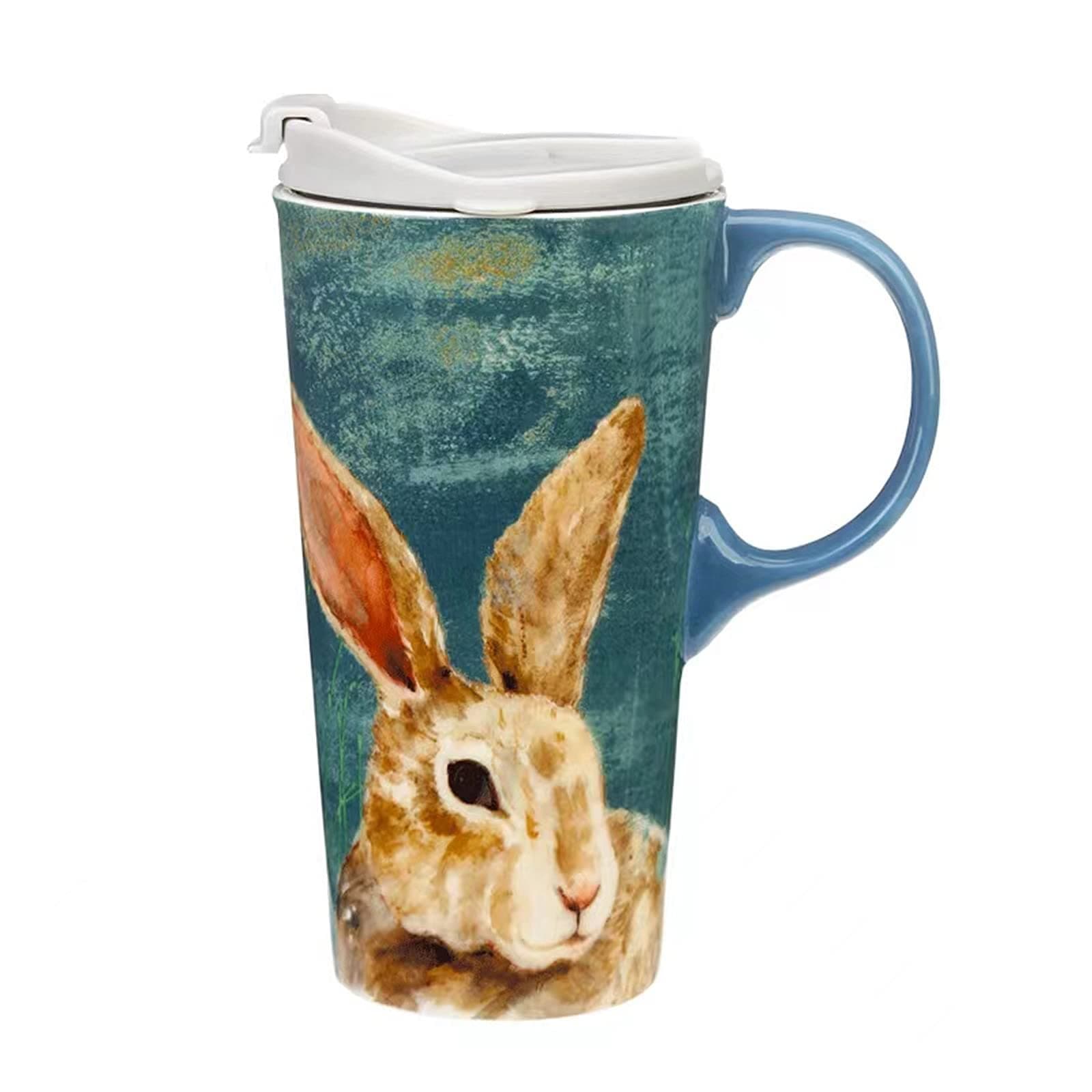 Transitory Covered Rabbit Mug for Coffee,Tea,Coco with Face Tonic 17oz with Box