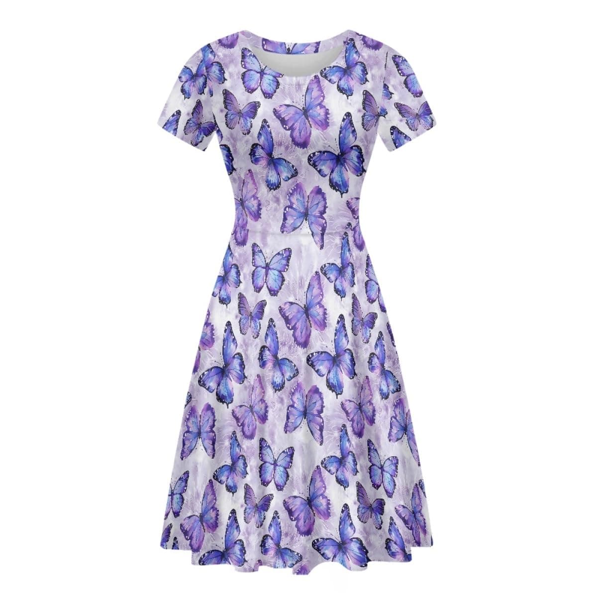 ENLACHIC Women's Unicorn 3D Printed Short Sleeve A-line Casual Flowy Tshirt Swing Dress