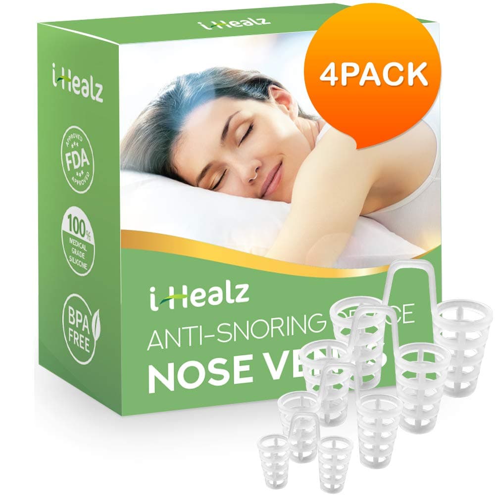 i-Healz Snoring Nose Vents - Anti Snoring Device - Set of 4 Nasal Dilators - Stop Snoring Solution - Snore Stopper