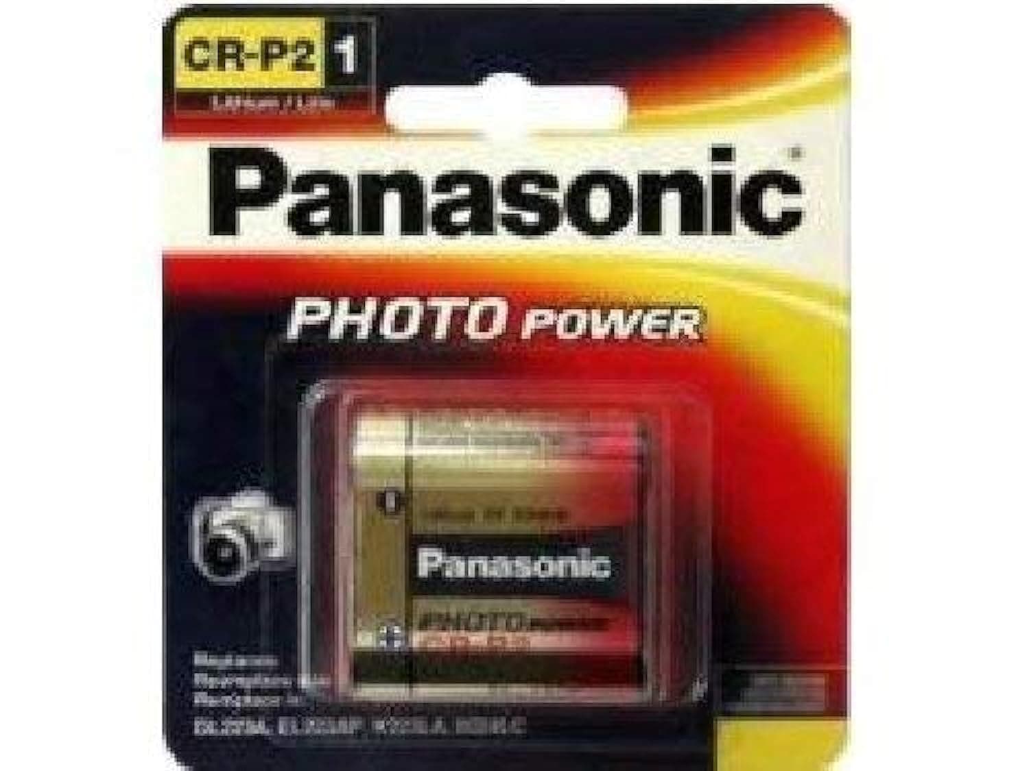 Panasonic 4 x Panasonic CR-P2 (223A) 6 Volt Lithium Batteries (On a Card)