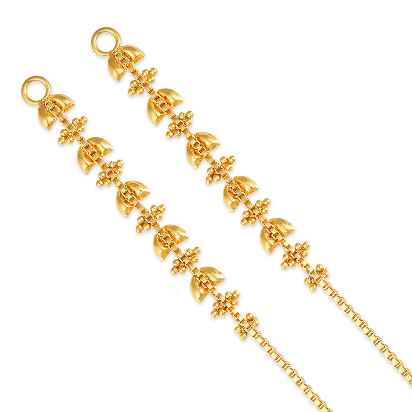 VFJ VIGHNAHARTA FASHION JEWELLERY1 One Gram Gold Plated Alloy Kanchain Ear Chain Kanoti Ear Cuff Ear To Ear Chain Valentine Day Gift For Women And Girls- (Vfj1002Kc)