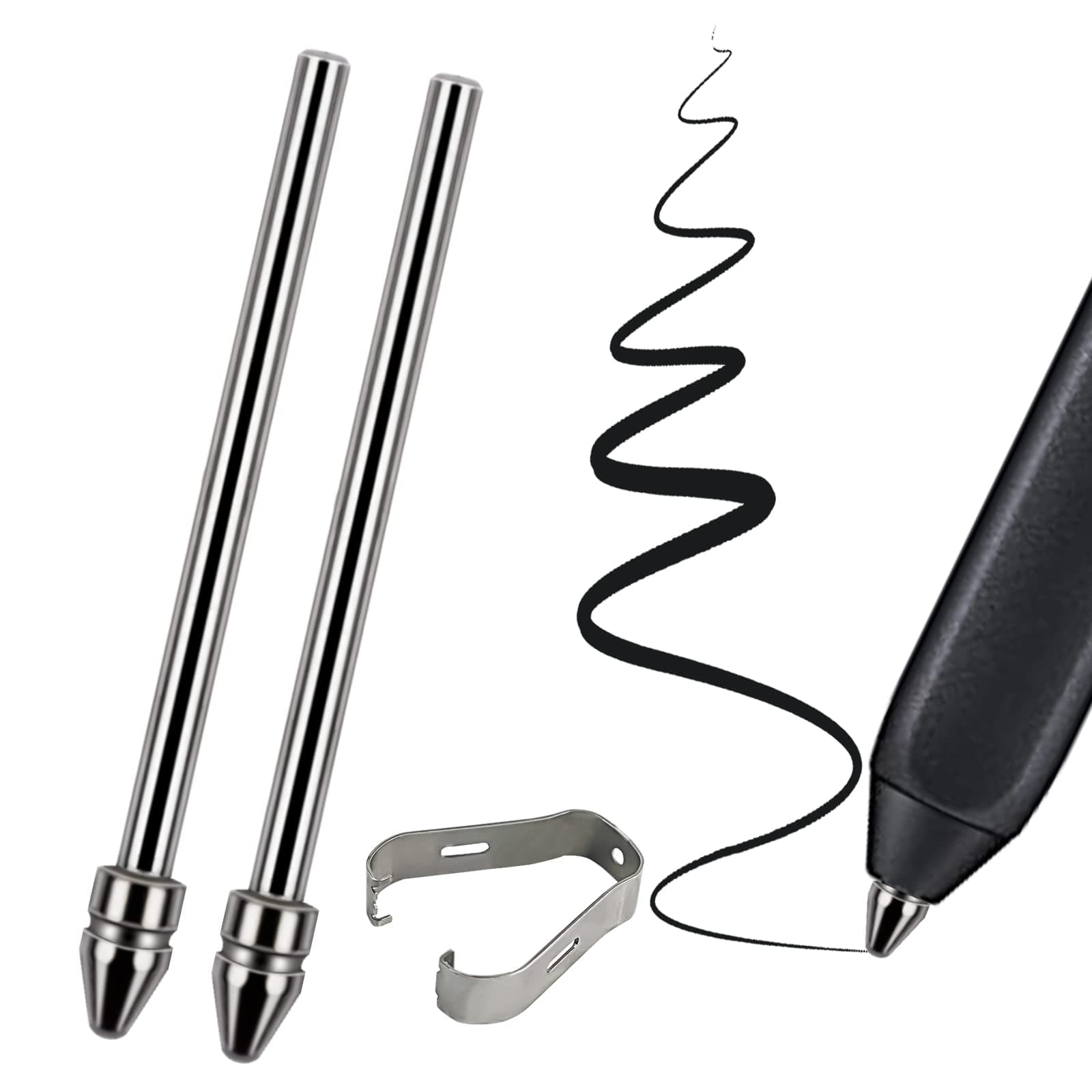 2 Pcs Universal Fit Non-Abrasive Fine Tan Alloy Fine Pencil Nib for BOOX Pen 2 Pro, iReader, IFLYYTEK, Lamy AL-Star Digital Pen, Ballpoint Pen Replacement Tip, E-reader Digital Pen