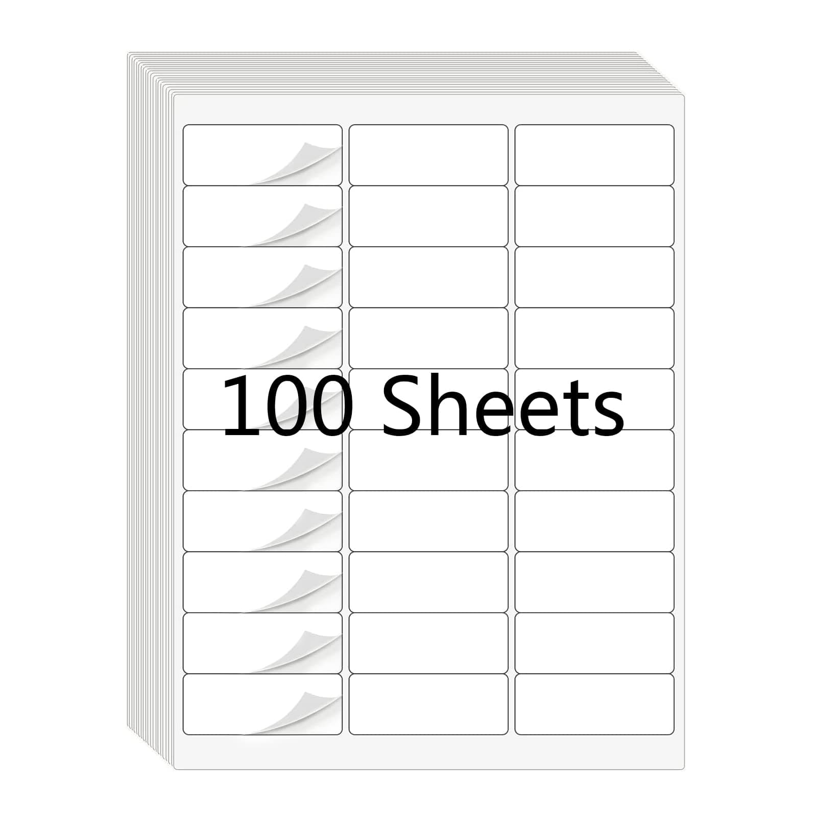 30 UP 1" X 2-5/8" FBA White Shipping Address Labels for Laser and Ink Jet Printer, 30 per Page (100 Sheet, 3000 Labels)