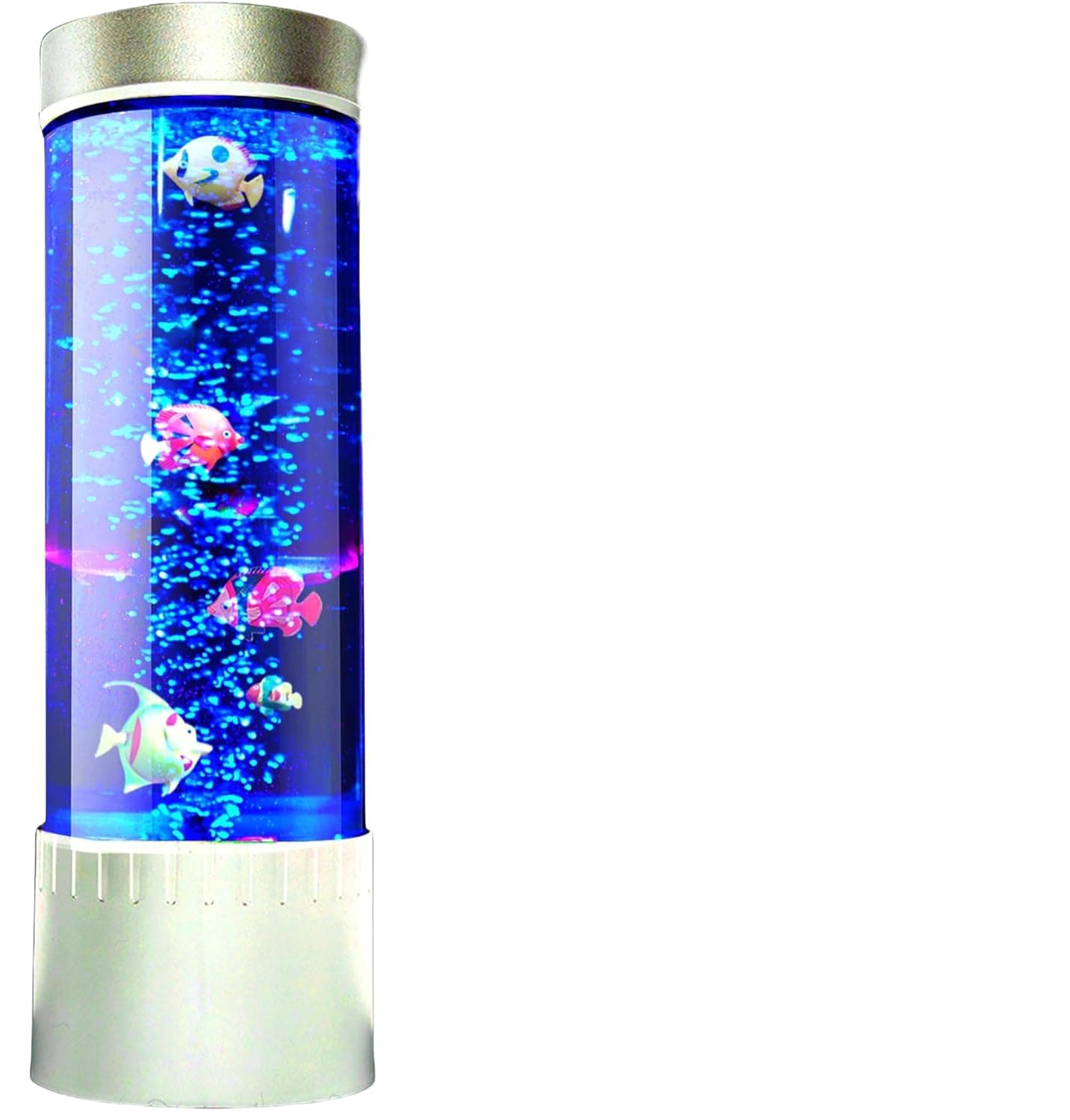 Sensory LED Bubble Tube 5Inches Tall with 10 Fish, 20 Color Remote and Tall Water Tower Tank LED Night Light for Kids Bedroom, Living Room Decor