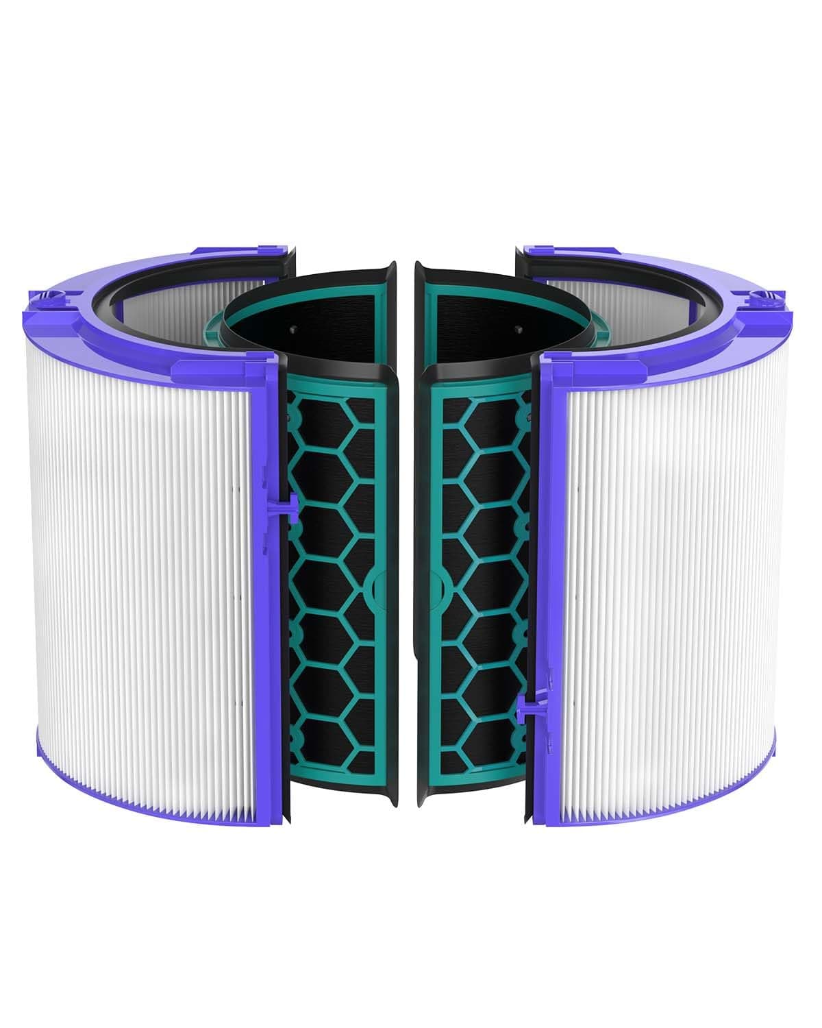 TP04 Filter Replacement Compatible with Dyson TP04 / HP04 / DP04 Air Purifier, 360 Combi Glass True High Efficiency Air Filter & Activated Carbon Filter