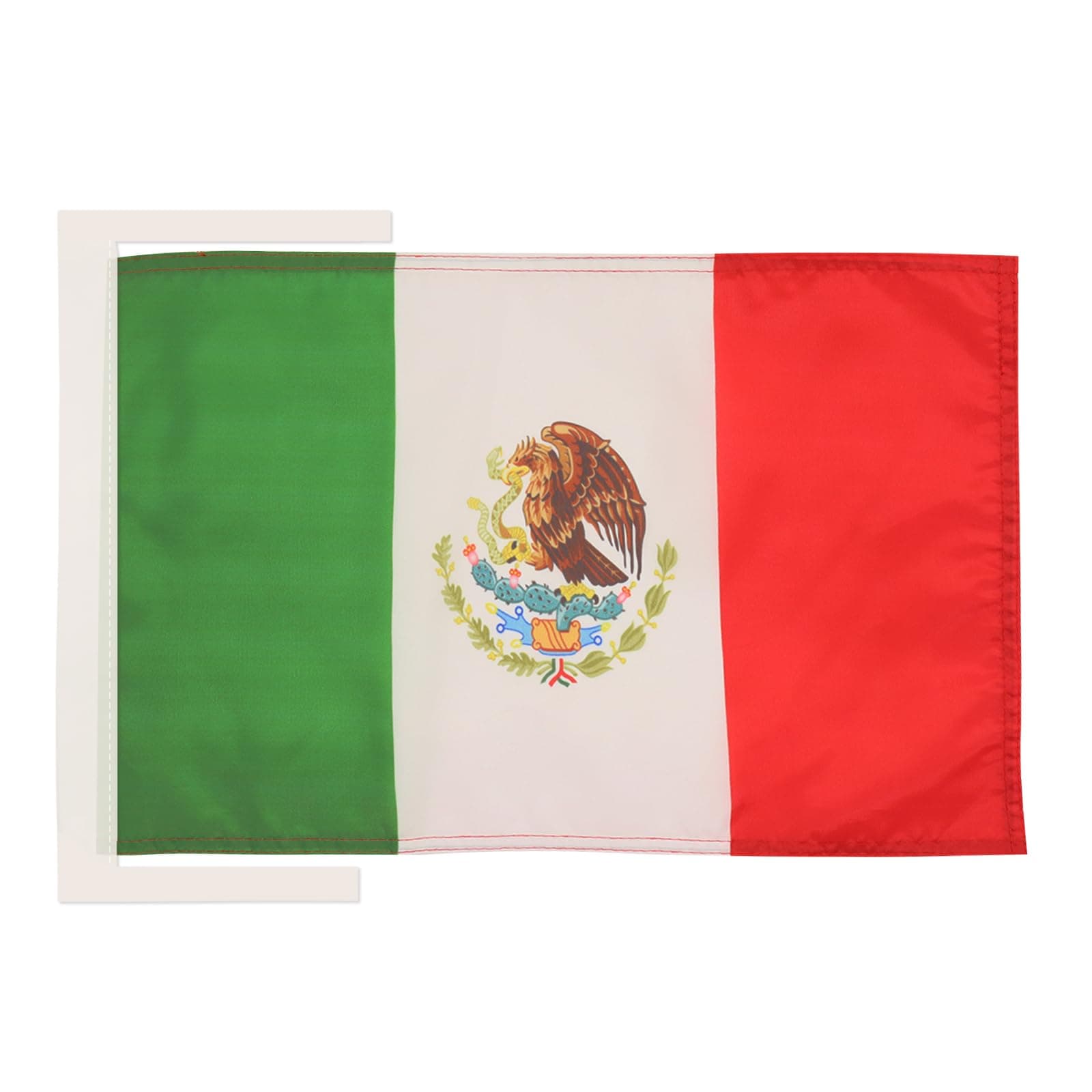 AZ FLAG - Mexico Flag - 18'' x 12'' - 100% Polyester Mexican Small Banner with Two Cords - Fade Resistant - Vivid Colors - 18x12 in - 45x30 Cm