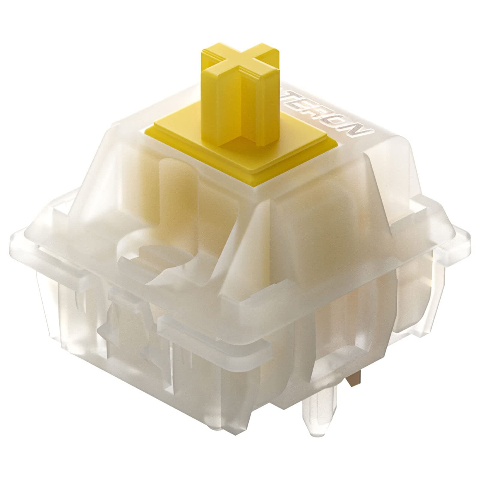 GATERON Milky Yellow Pro Switches Pre-lubed 5 Pin Linear Keyboard Switches for MX Mechanical Keyboard (90 Pcs, Yellow)