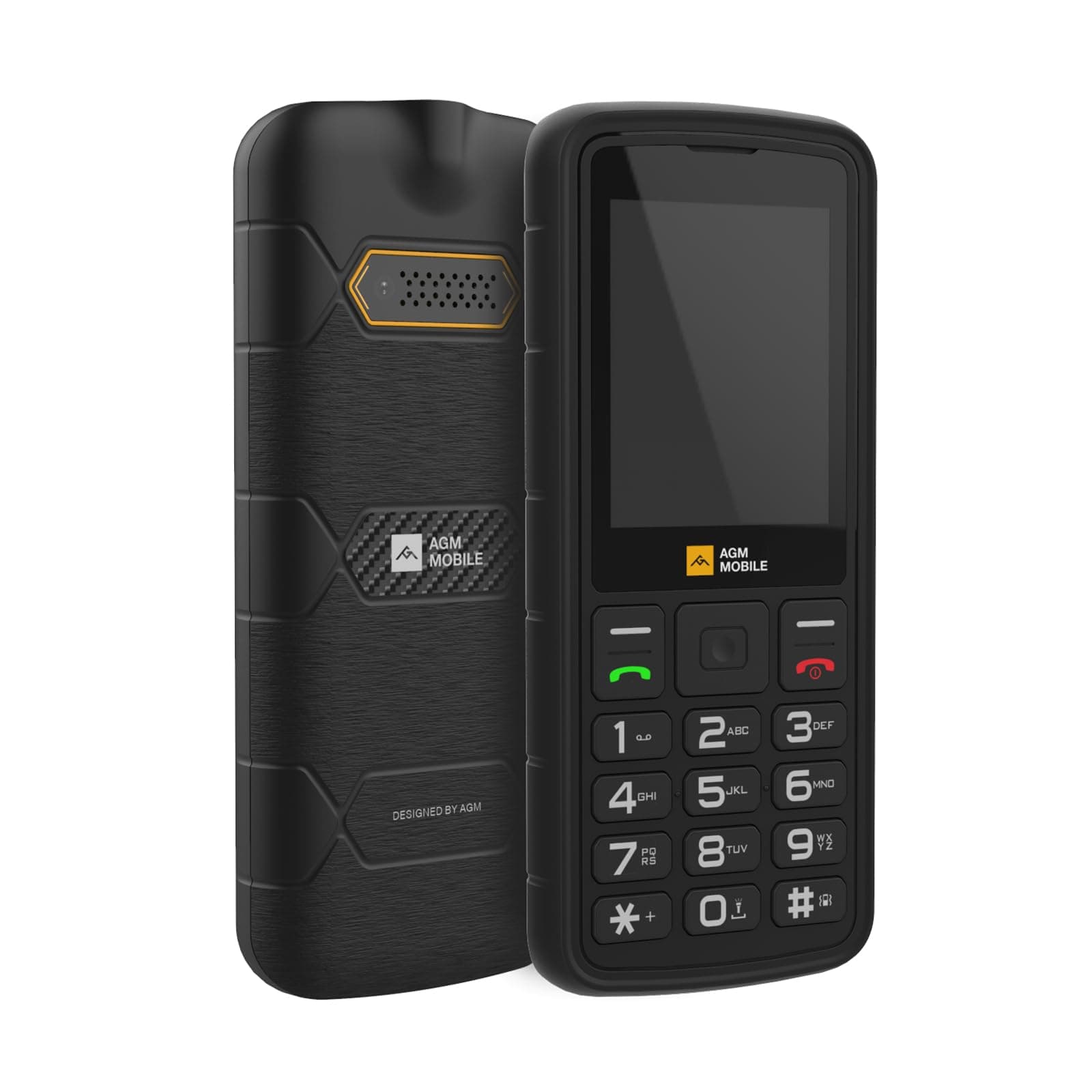 AGM M9 Basic Mobile Phone, 2G Unlocked Dual SIM, 3 Card Slots/128GB TF Expand, Large Buttons & Font, Speed Dial, FM Radio & Flashlight, IP68 Waterproof/Drop-Proof/Dustproof