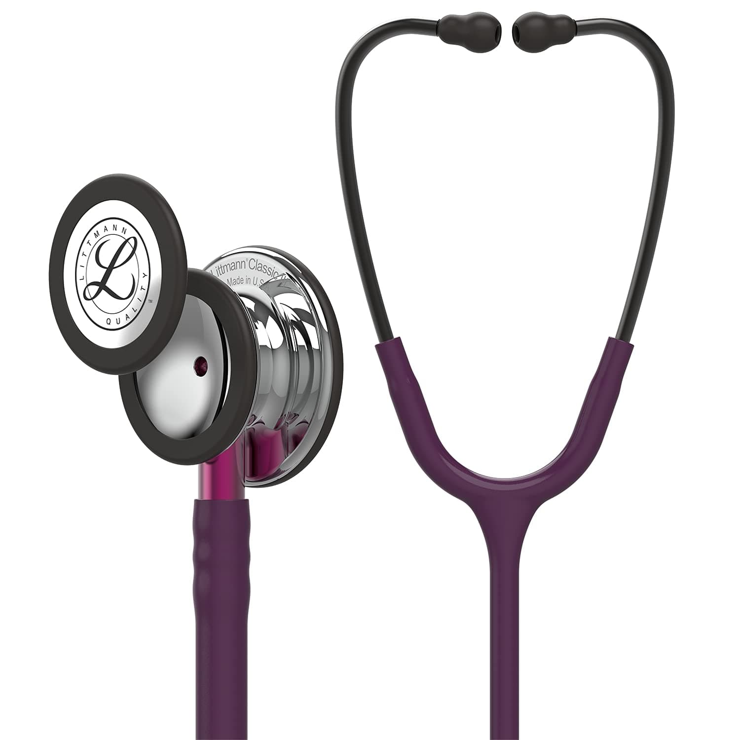 Classic III Monitoring Stethoscope, Mirror Chestpiece, Plum Tube, Pink Stem and Smoke Headset, 27 inch, 5960