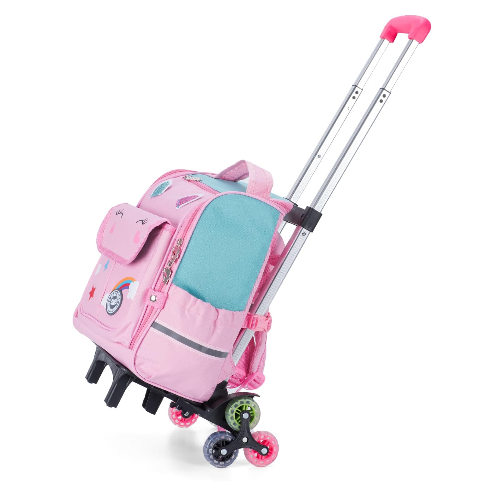 Eazy KidsEazy Kids 3D Unicorn School Bag wt Trolley - Pink