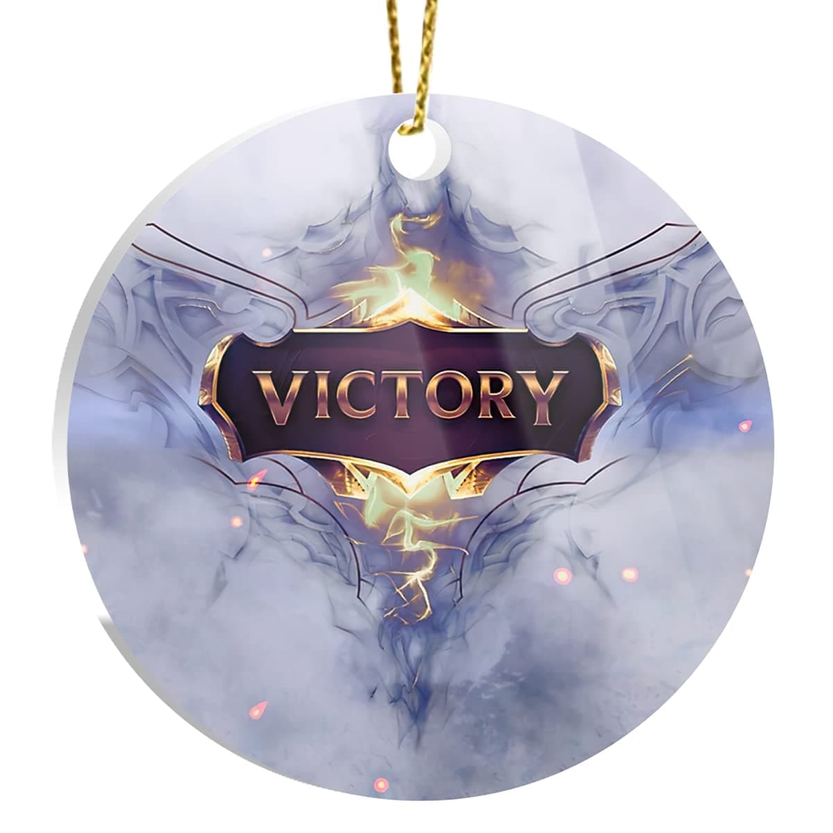 CustomChristmas Tree Ornament League Decor of Circle Legends X-mas Victory Acrylic Home for Tree Ornaments, Events, Party Decoration, Holidays, White
