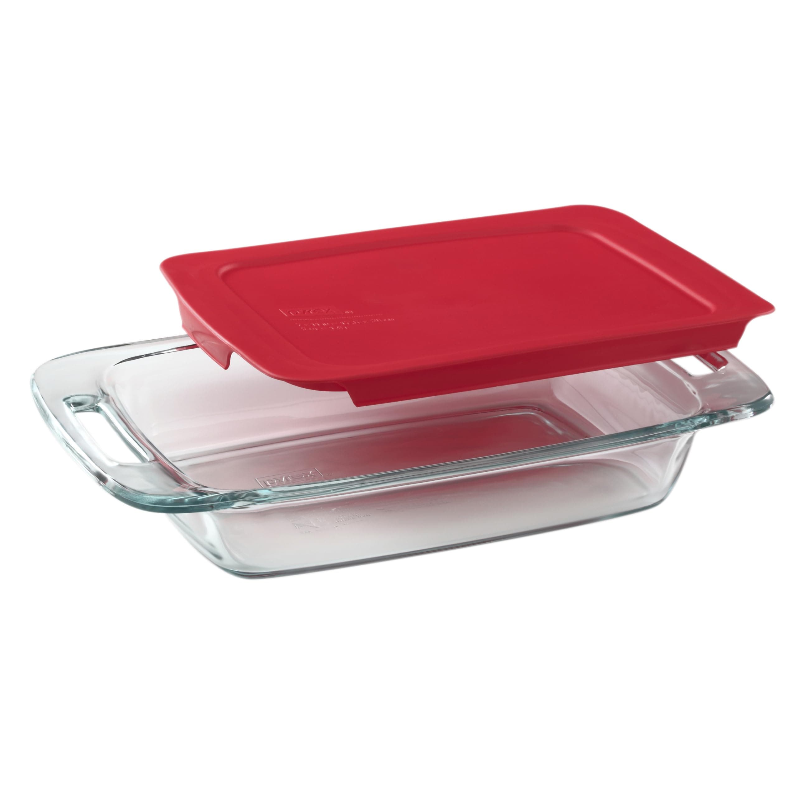 Easy Grab 2-Qt Glass Baking Dish with Lid, Tempered Glass Baking Dish with Large Handles, Non-Toxic, BPA-Free Lid, Dishwashwer, Microwave, Freezer and Pre-Heated Oven Safe