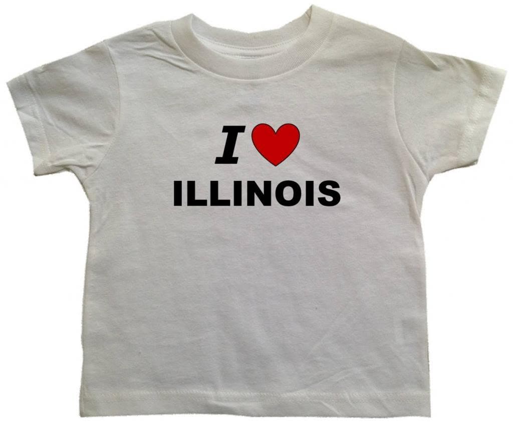 I LOVE ILLINOIS - ILLINOIS TODDLER - State-series - White Toddler T-shirt - size Small (2T)