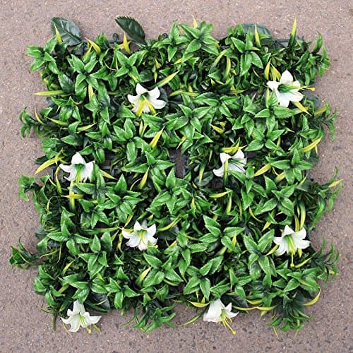 Artificial Boxwood Pea Leaf Hedge Mat Faux Fence Topiary Screen For Outdoor Artificial Green Walls (1 pcs, 37)